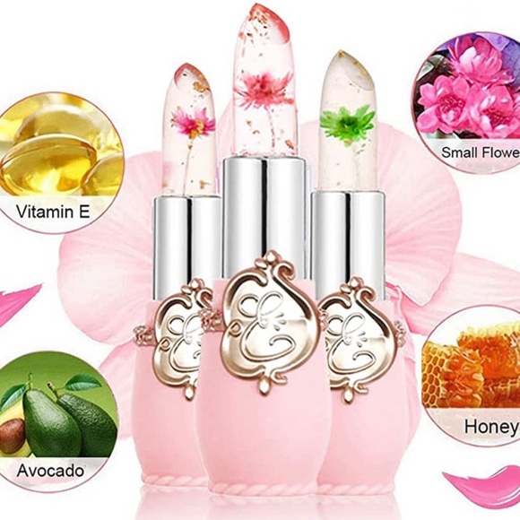 NWT 1 Color-changing gold foil flower jelly lipstick. random flower color - Picture 4 of 5